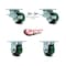 Service Caster 3.25 Inch Green Poly on Cast Iron Caster Set with Roller Bearing 2 Brake 2 Rigid SCC-30CS3420-PUR-GB-SLB-BSL-2-R-2 - alternate 1